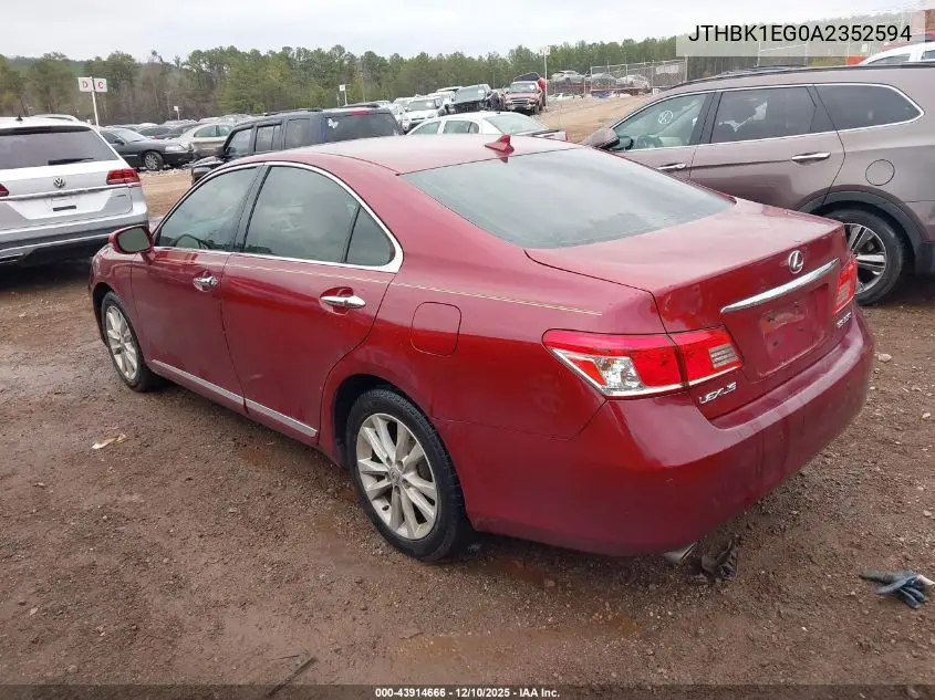 JTHBK1EG0A2352594 2010 Lexus Es 350