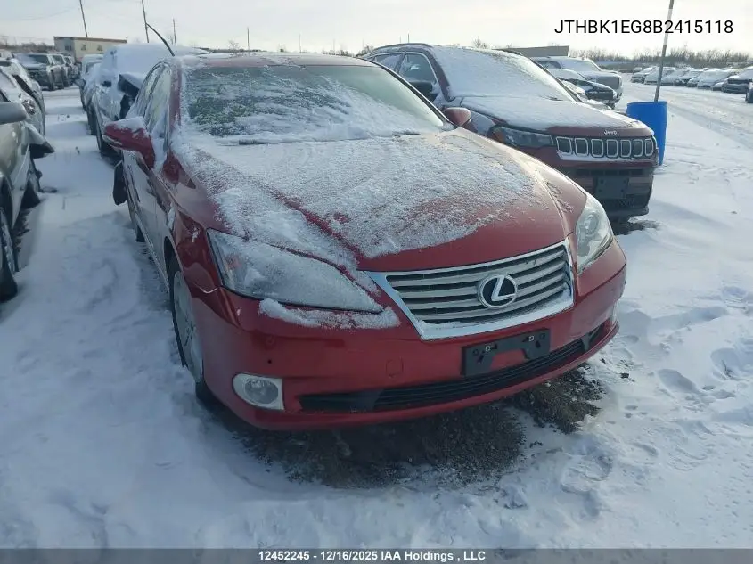 JTHBK1EG8B2415118 2011 Lexus Es 350 350