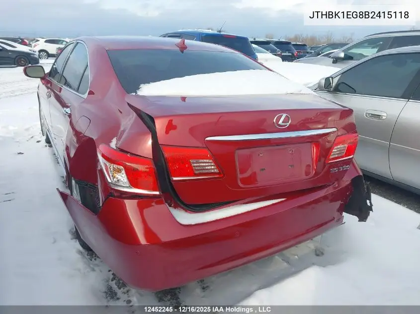 JTHBK1EG8B2415118 2011 Lexus Es 350 350