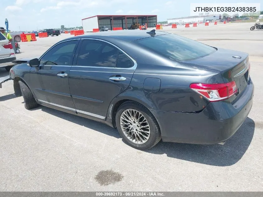 JTHBK1EG3B2438385 2011 Lexus Es 350