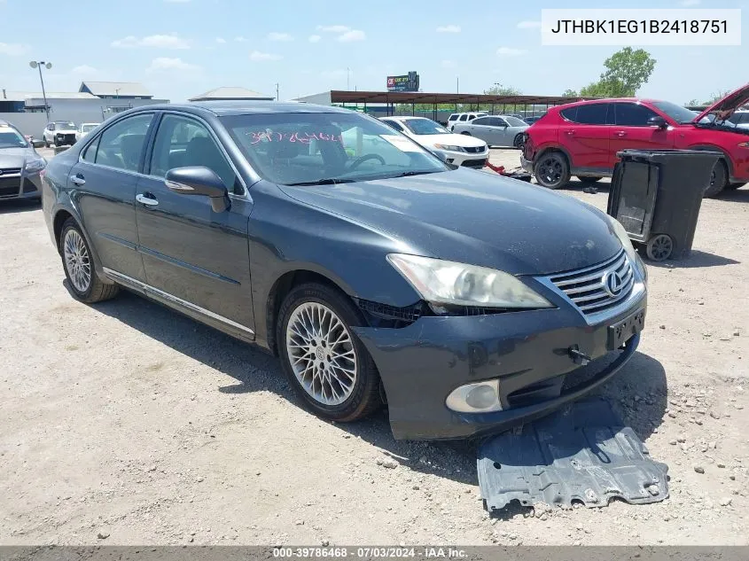 JTHBK1EG1B2418751 2011 Lexus Es 350