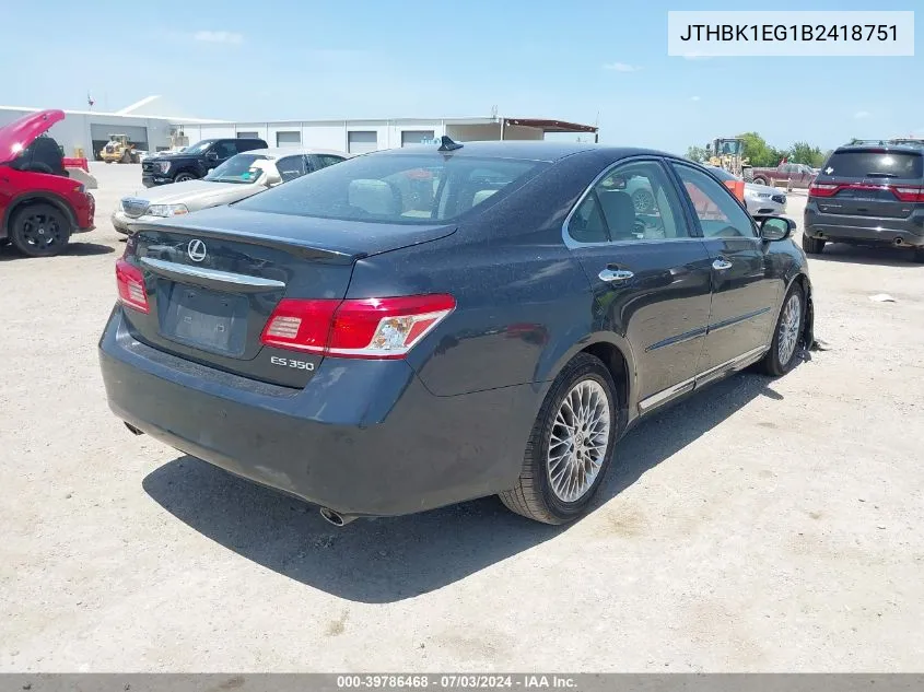 JTHBK1EG1B2418751 2011 Lexus Es 350