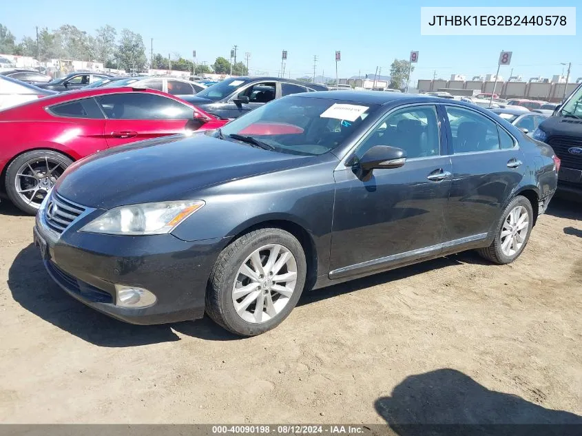 JTHBK1EG2B2440578 2011 Lexus Es 350