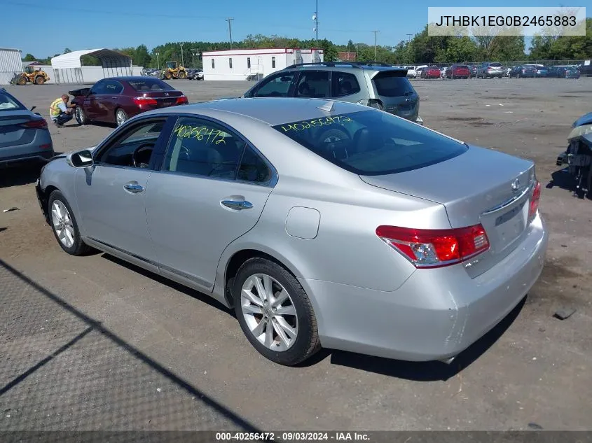 JTHBK1EG0B2465883 2011 Lexus Es 350