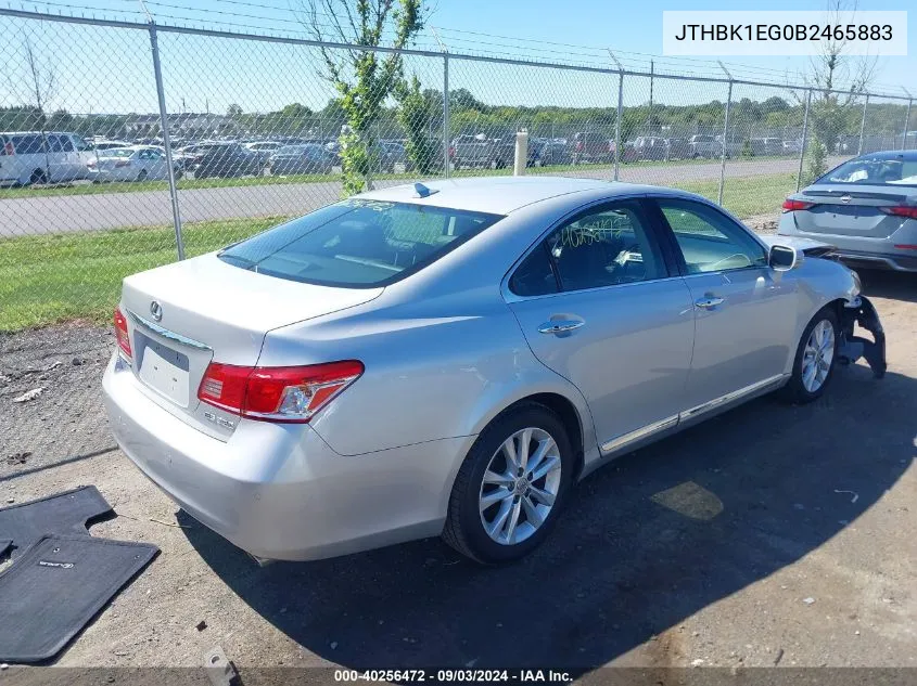 JTHBK1EG0B2465883 2011 Lexus Es 350