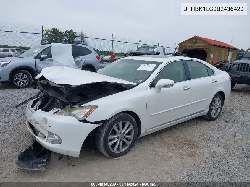 JTHBK1EG9B2436429 2011 Lexus Es 350