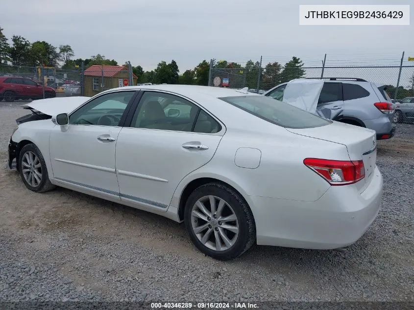 JTHBK1EG9B2436429 2011 Lexus Es 350