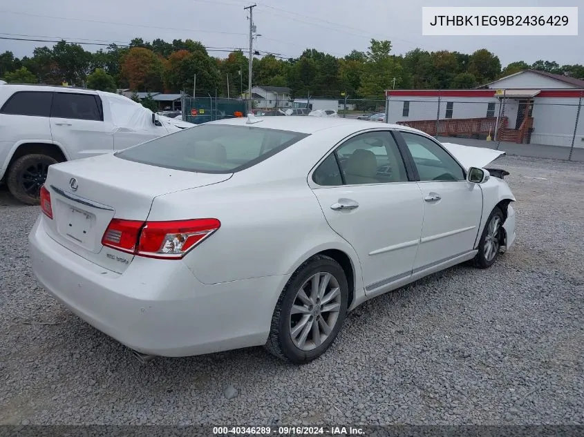 JTHBK1EG9B2436429 2011 Lexus Es 350