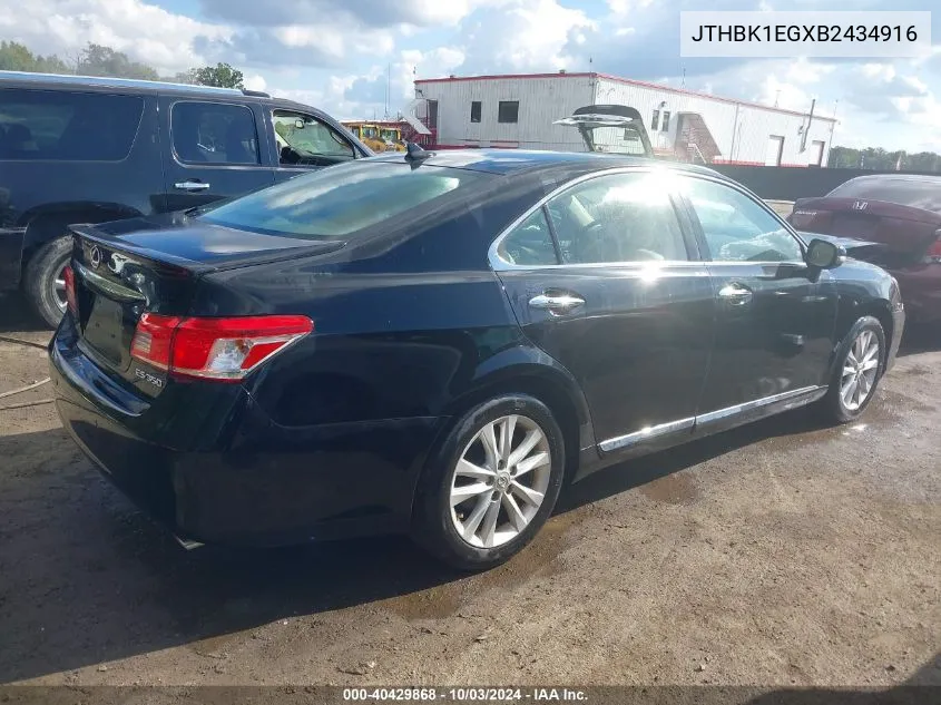 JTHBK1EGXB2434916 2011 Lexus Es 350