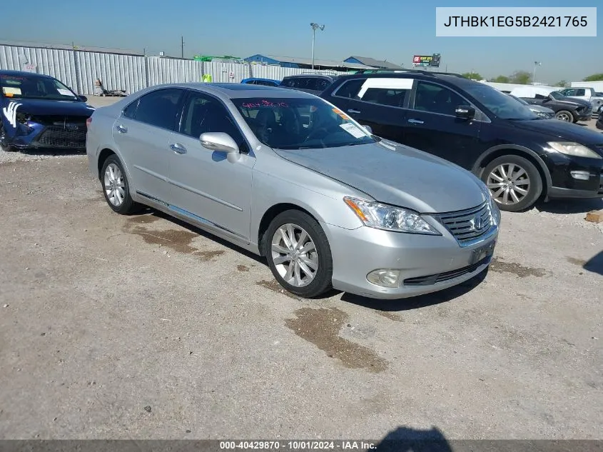 JTHBK1EG5B2421765 2011 Lexus Es 350 350