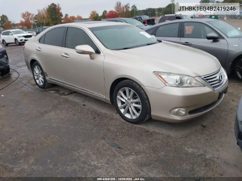JTHBK1EG4B2419246 2011 Lexus Es 350