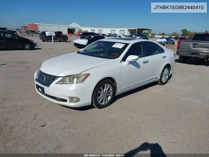 JTHBK1EG8B2440410 2011 Lexus Es 350