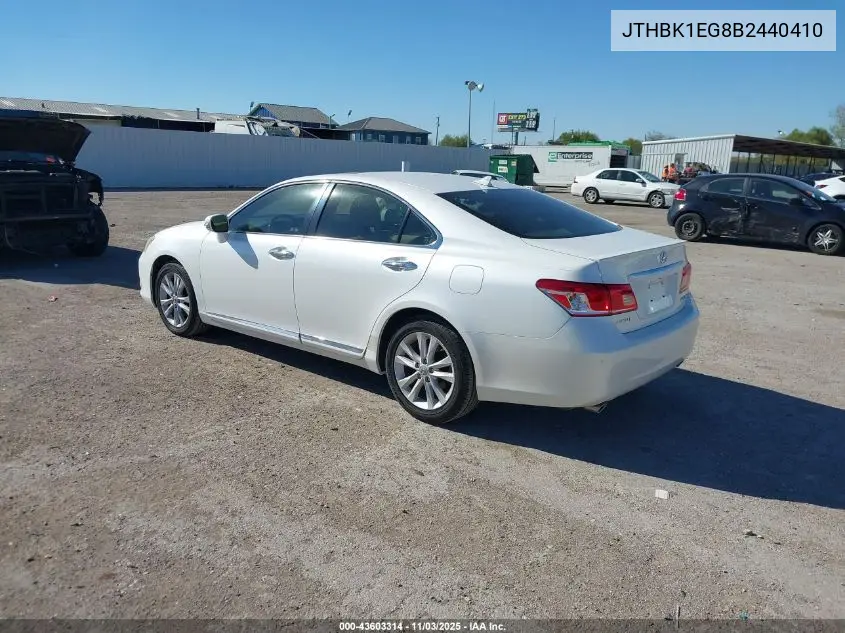 JTHBK1EG8B2440410 2011 Lexus Es 350