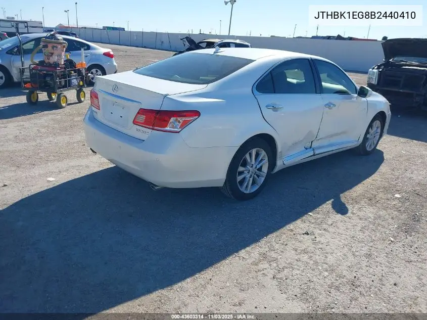 JTHBK1EG8B2440410 2011 Lexus Es 350