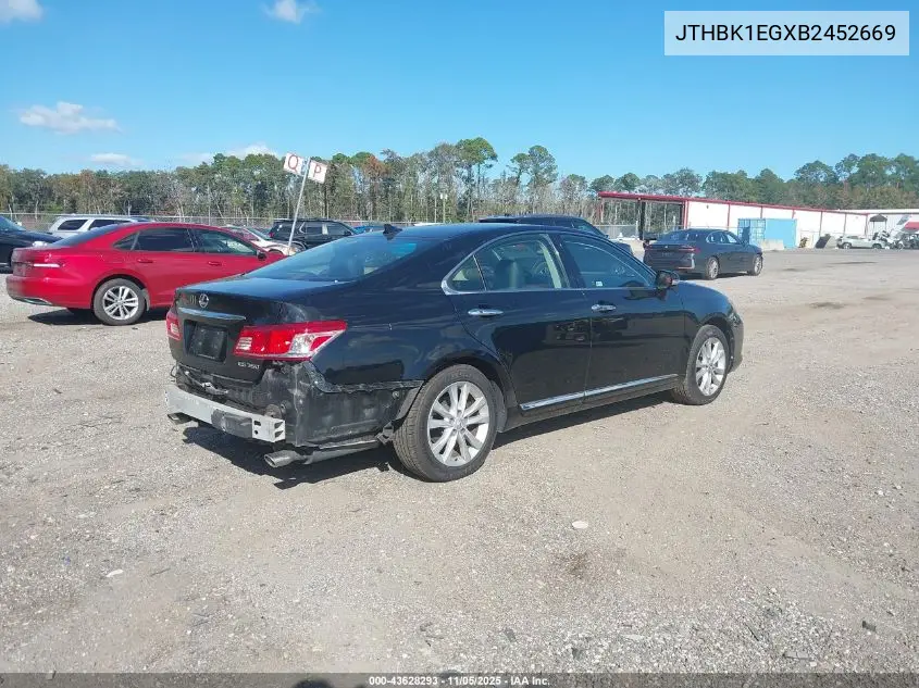 JTHBK1EGXB2452669 2011 Lexus Es 350