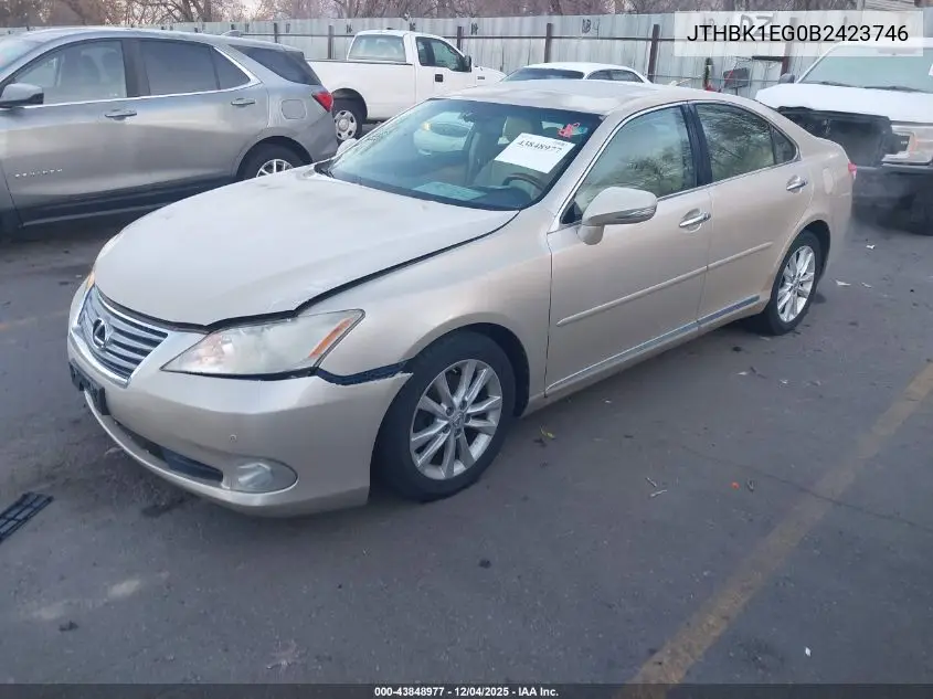 JTHBK1EG0B2423746 2011 Lexus Es 350