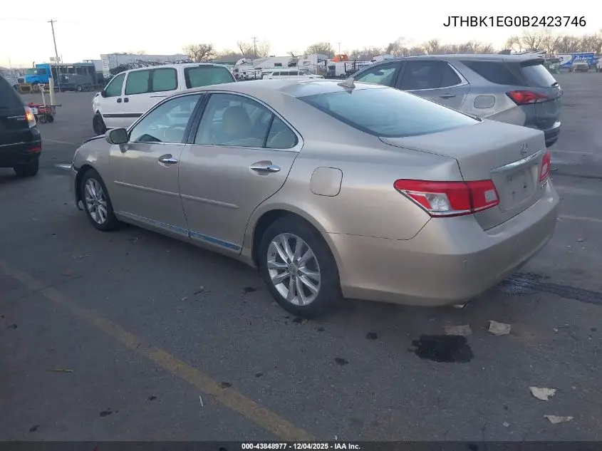 JTHBK1EG0B2423746 2011 Lexus Es 350