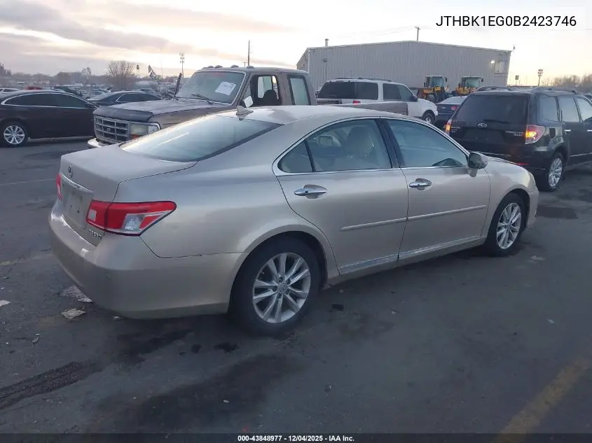 JTHBK1EG0B2423746 2011 Lexus Es 350