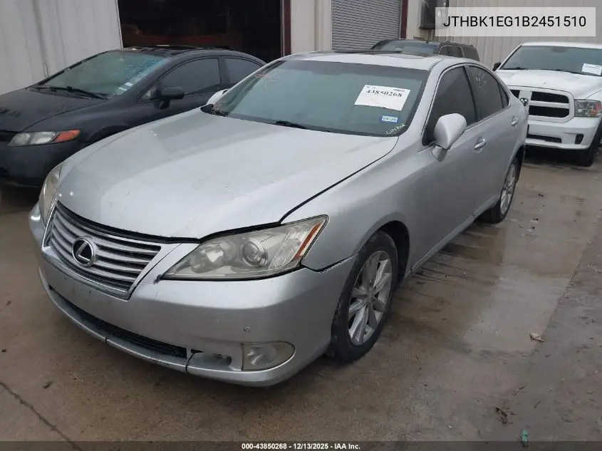JTHBK1EG1B2451510 2011 Lexus Es 350