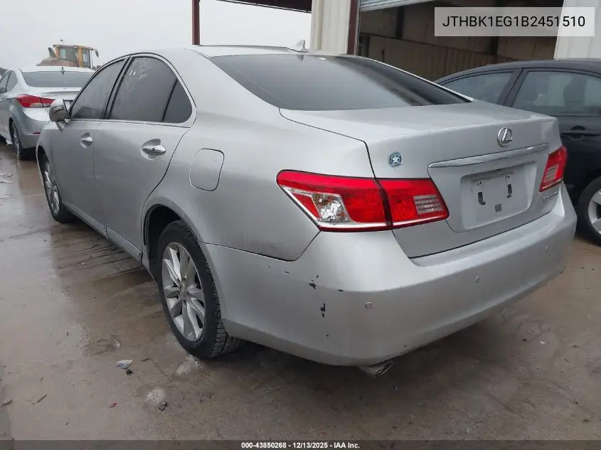 JTHBK1EG1B2451510 2011 Lexus Es 350