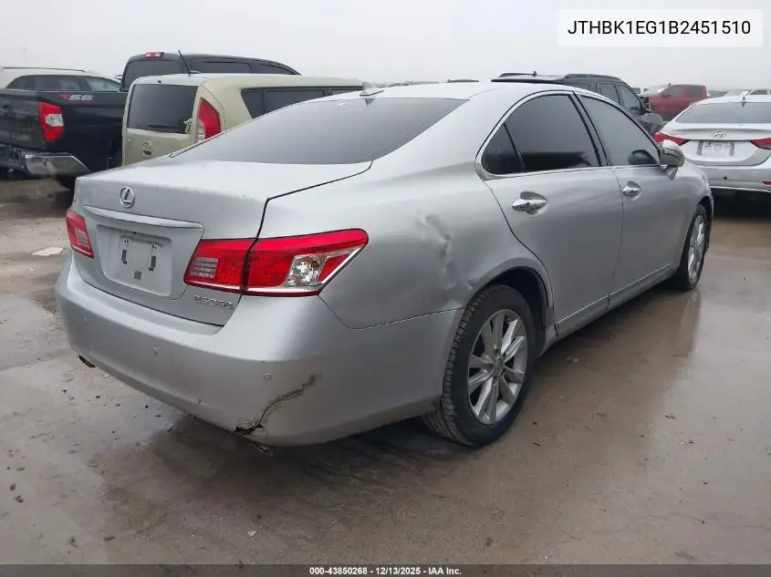 JTHBK1EG1B2451510 2011 Lexus Es 350