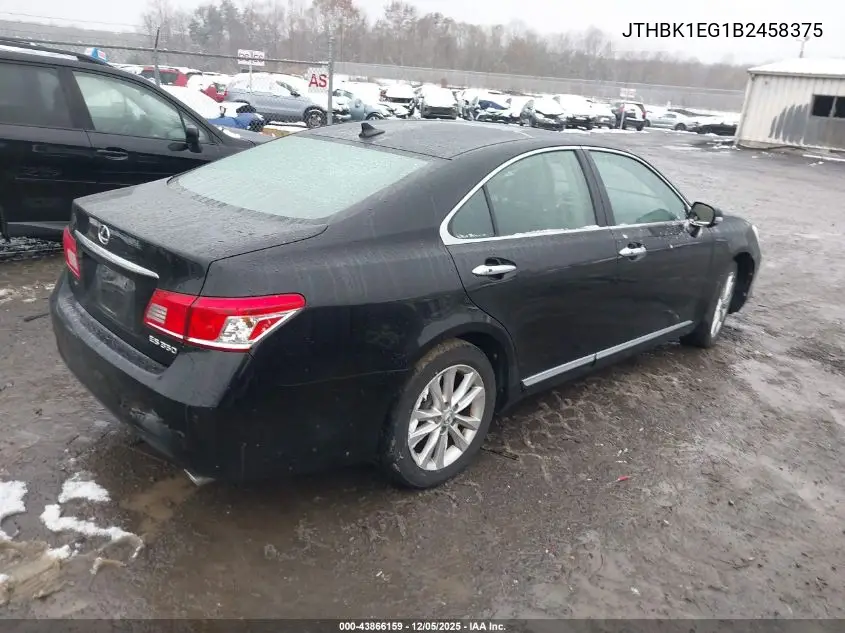 JTHBK1EG1B2458375 2011 Lexus Es 350