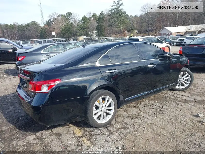 JTHBK1EG8B2437085 2011 Lexus Es 350