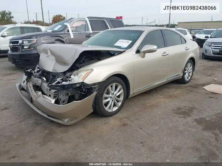JTHBK1EG9B2438066 2011 Lexus Es 350