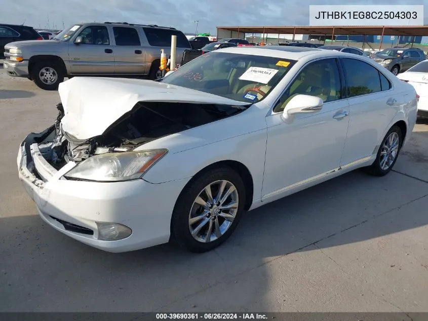 JTHBK1EG8C2504303 2012 Lexus Es 350