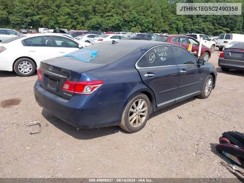 JTHBK1EG5C2490358 2012 Lexus Es 350