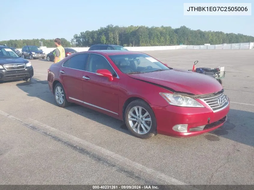 JTHBK1EG7C2505006 2012 Lexus Es 350