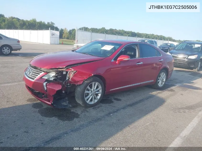 JTHBK1EG7C2505006 2012 Lexus Es 350