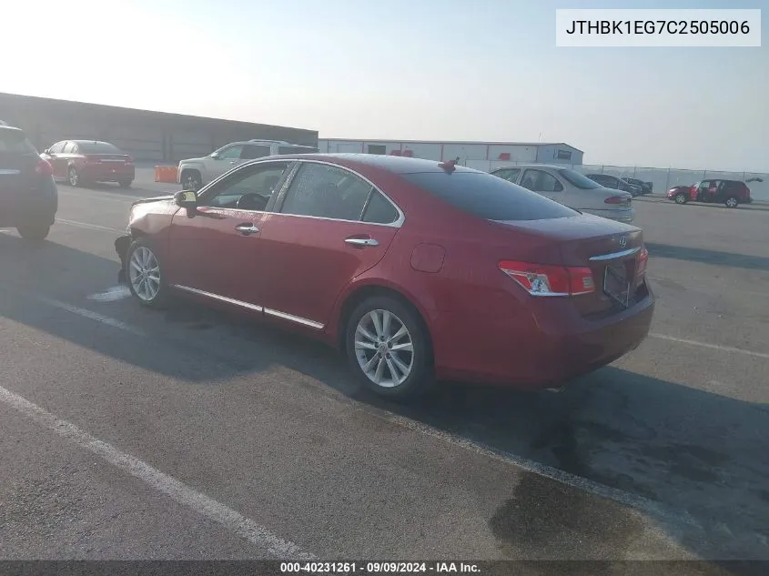 JTHBK1EG7C2505006 2012 Lexus Es 350