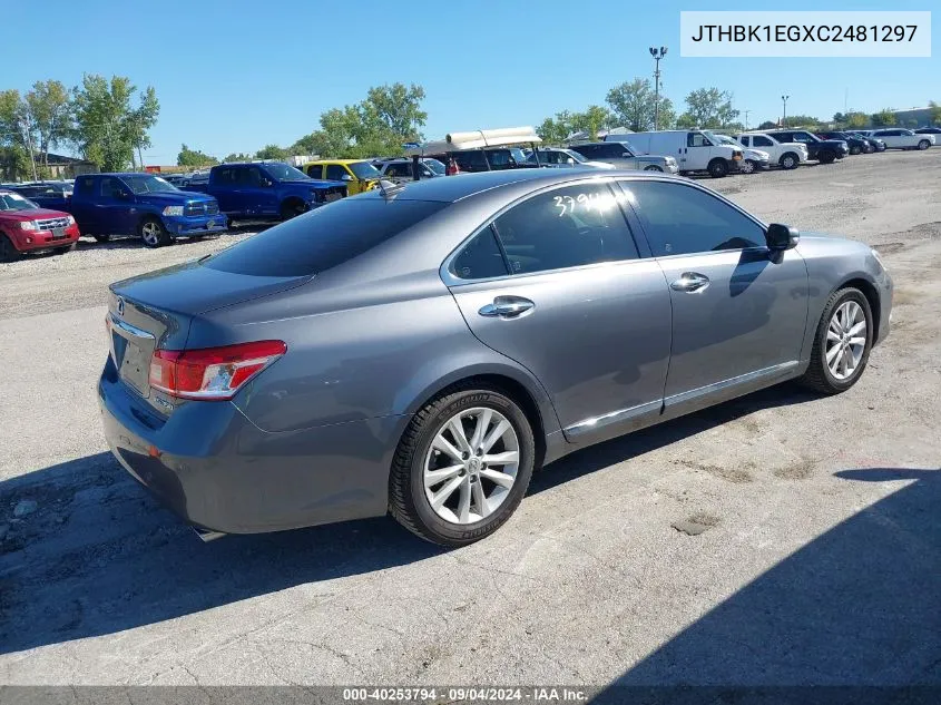 JTHBK1EGXC2481297 2012 Lexus Es 350