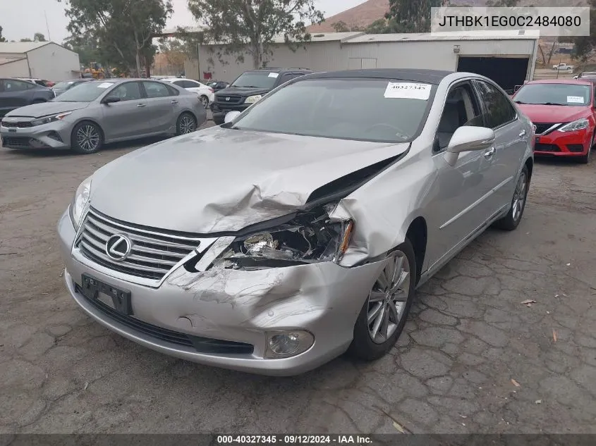 JTHBK1EG0C2484080 2012 Lexus Es 350 350