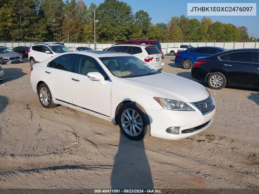 JTHBK1EGXC2476097 2012 Lexus Es 350