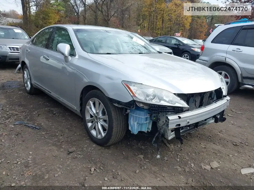 JTHBK1EG6C2474170 2012 Lexus Es 350
