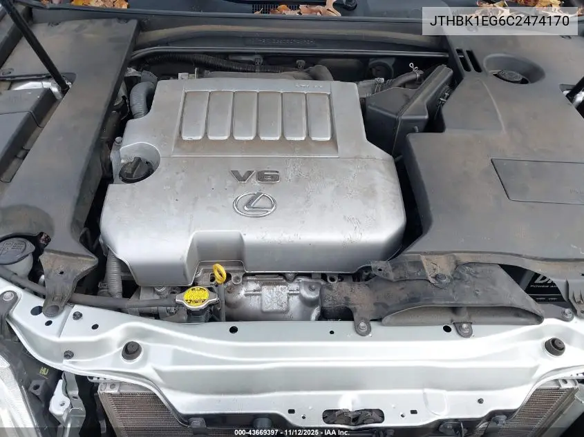 JTHBK1EG6C2474170 2012 Lexus Es 350
