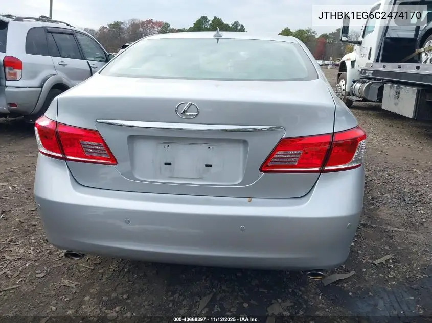 JTHBK1EG6C2474170 2012 Lexus Es 350
