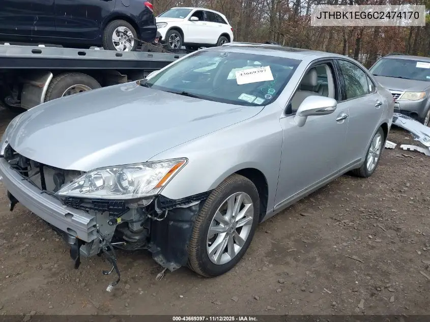 JTHBK1EG6C2474170 2012 Lexus Es 350