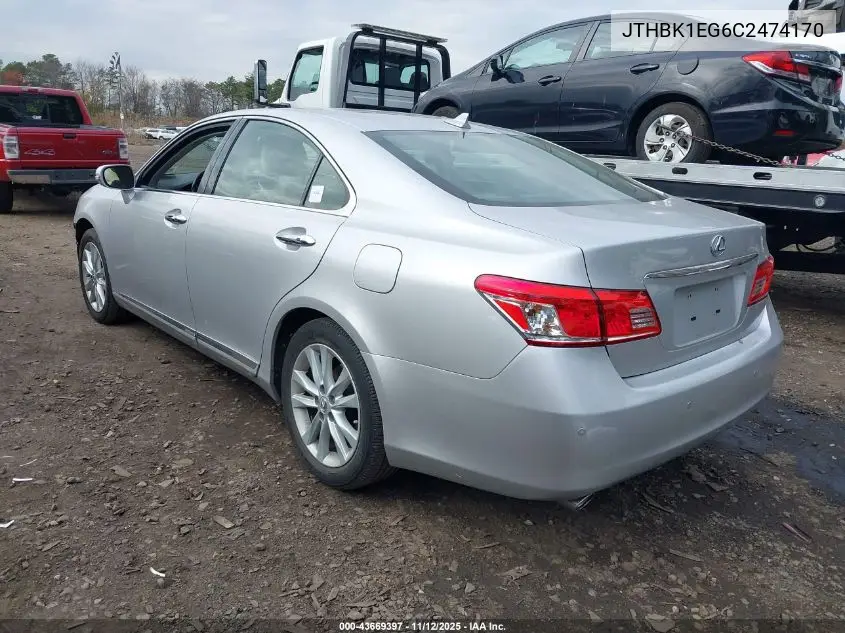 JTHBK1EG6C2474170 2012 Lexus Es 350