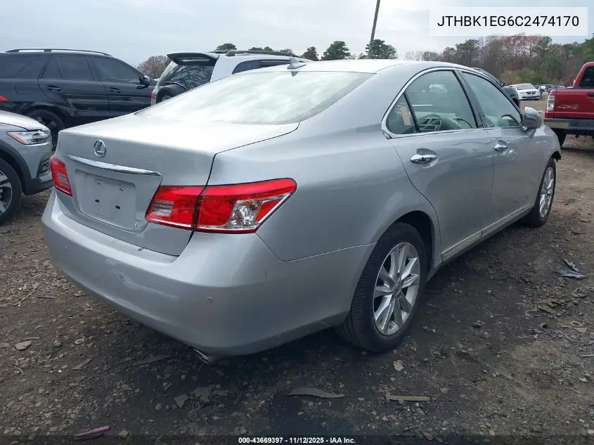 JTHBK1EG6C2474170 2012 Lexus Es 350