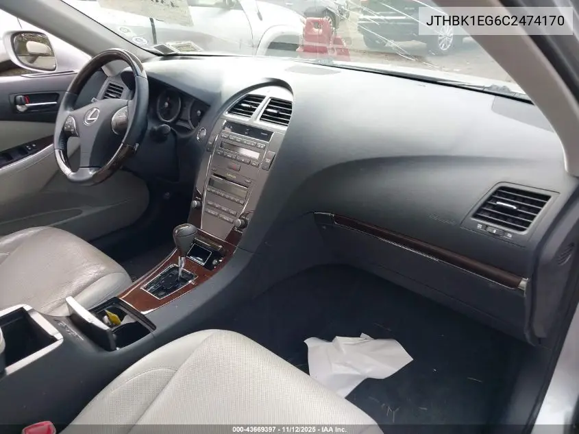 JTHBK1EG6C2474170 2012 Lexus Es 350