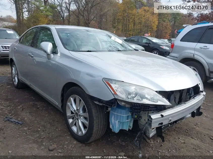 JTHBK1EG6C2474170 2012 Lexus Es 350