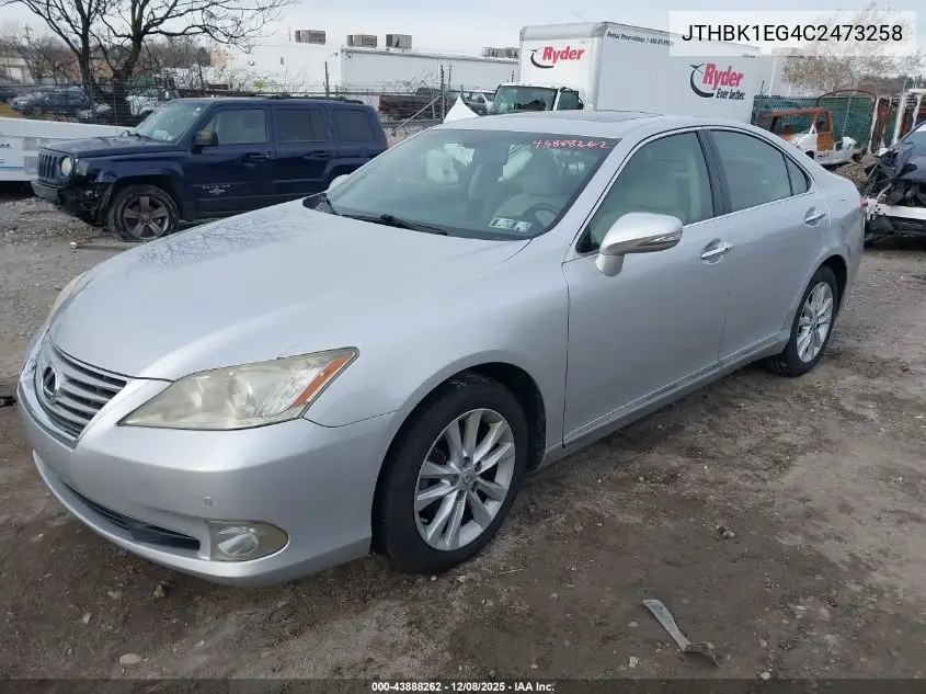 JTHBK1EG4C2473258 2012 Lexus Es 350