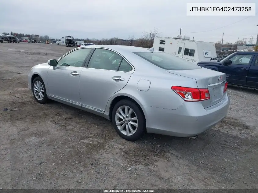 JTHBK1EG4C2473258 2012 Lexus Es 350