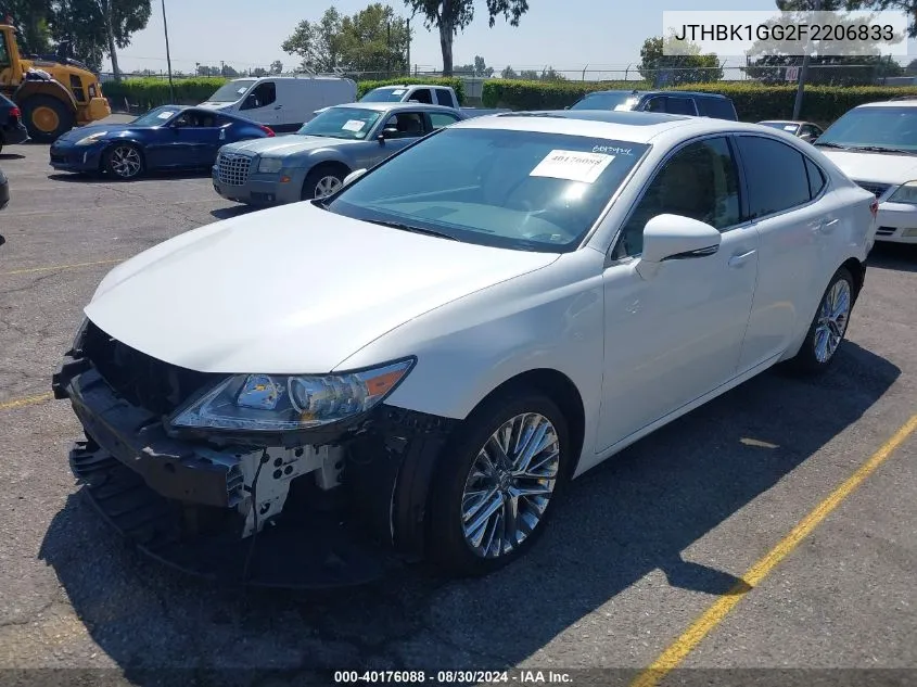 JTHBK1GG2F2206833 2015 Lexus Es 350