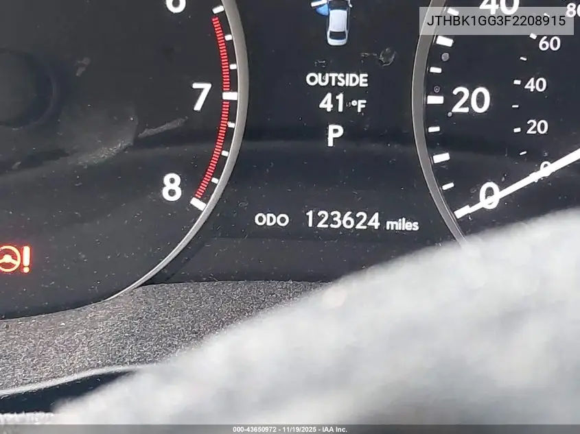 JTHBK1GG3F2208915 2015 Lexus Es 350