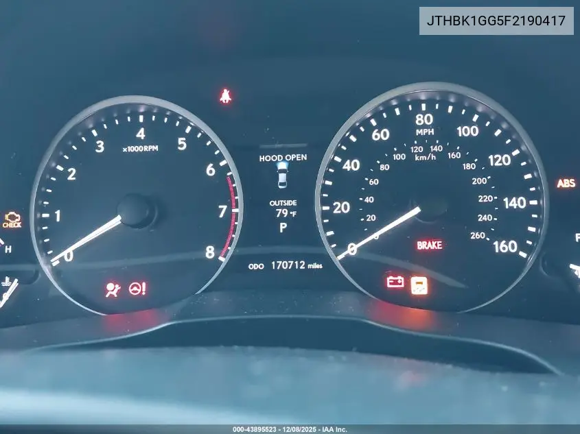 JTHBK1GG5F2190417 2015 Lexus Es 350