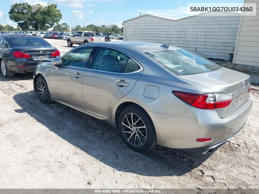 58ABK1GG7GU034360 2016 Lexus Es 350